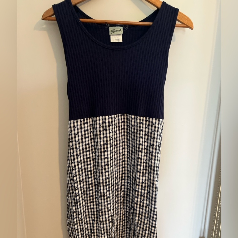Penman’s Vintage Navy & White Gingham Maxi Dress
